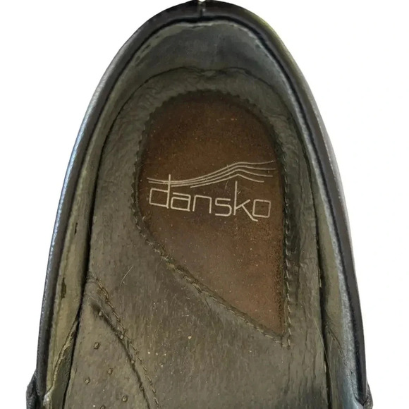 Dansko Solstice Black Leather Button Strap Clog Shoe Slip-On Size 40 - Picture 9 of 11